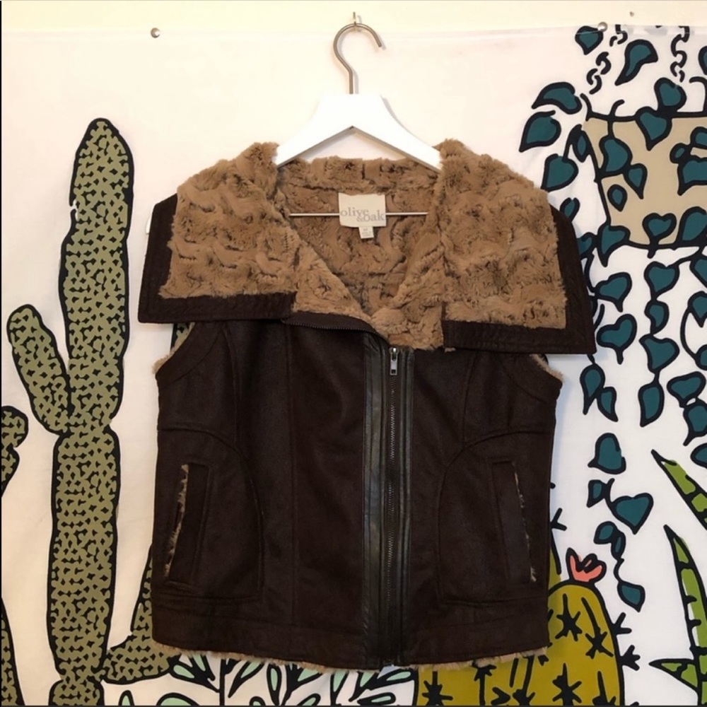 Olive & Oak Vegan Suede Moto Vest